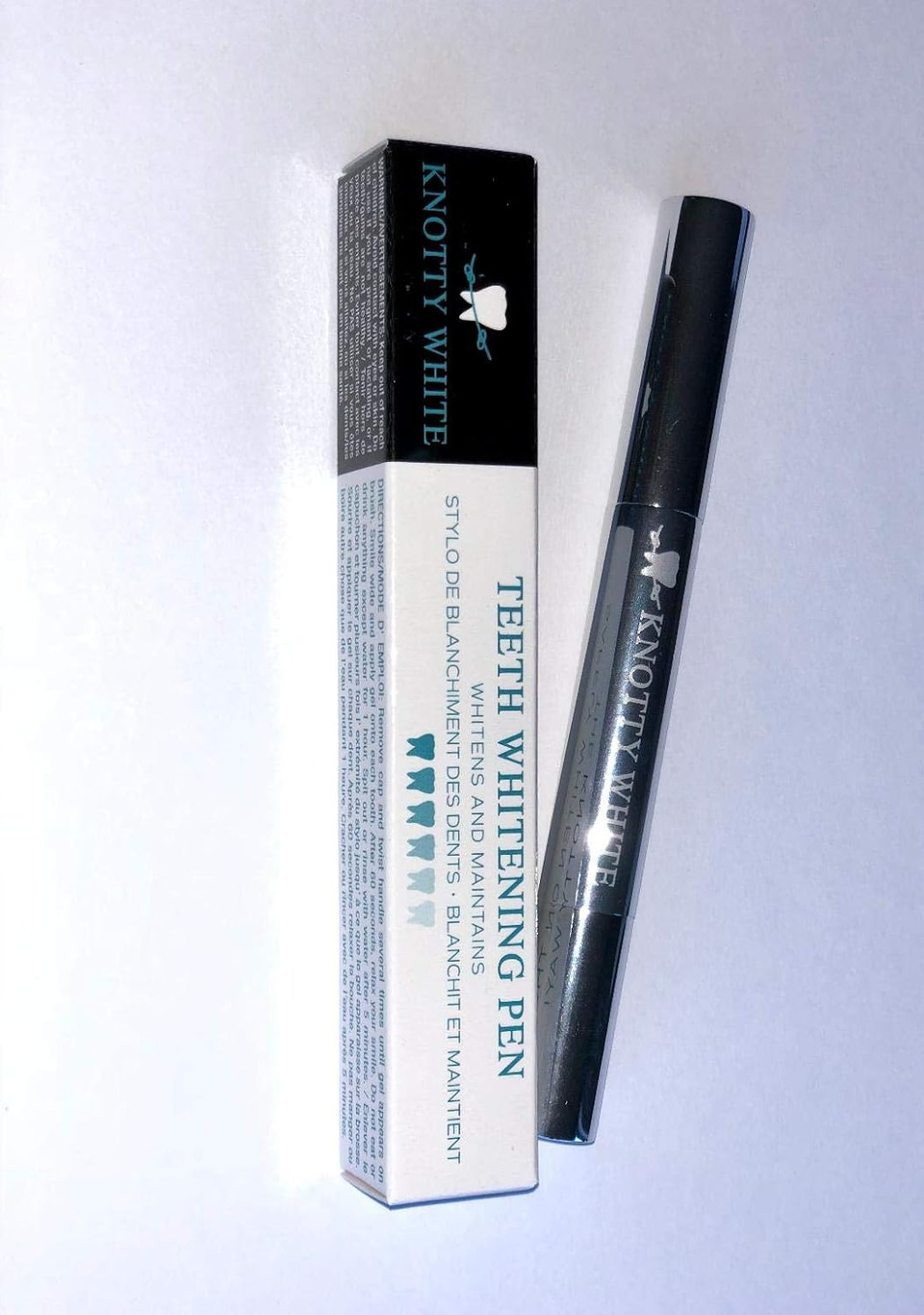 Set Of 2 Knotty White Brush On Teeth Whitening Pens - 36% Carbamide Peroxide - Effective, Safe, No Sensitivity, Easy, Travel-Friendly - 2 Pack