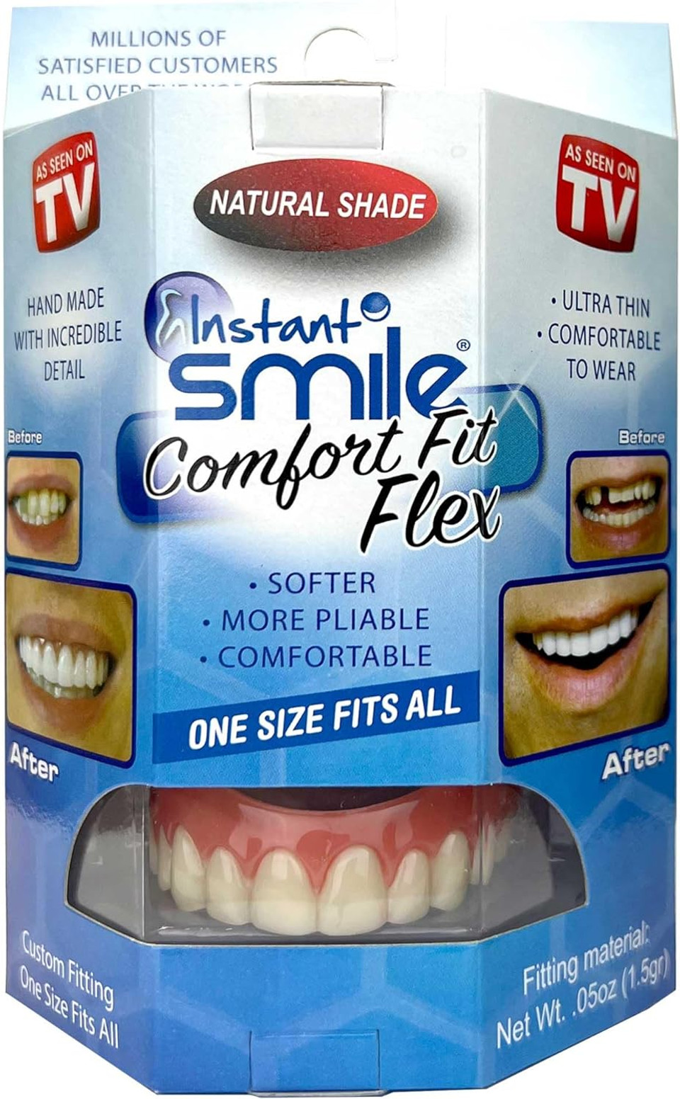 Instant Smile Comfort Fit Flex - Natural Shade - Upper Veneer Cosmetic Teeth