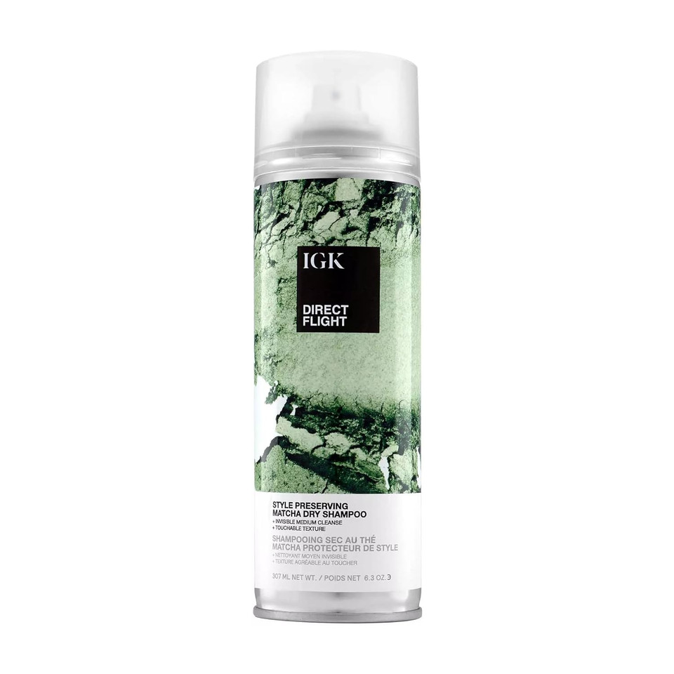 Igk Direct Flight Multi-Tasking Matcha Dry Shampoo | Light Cleanse + Style Preserving | Vegan + Cruelty Free |