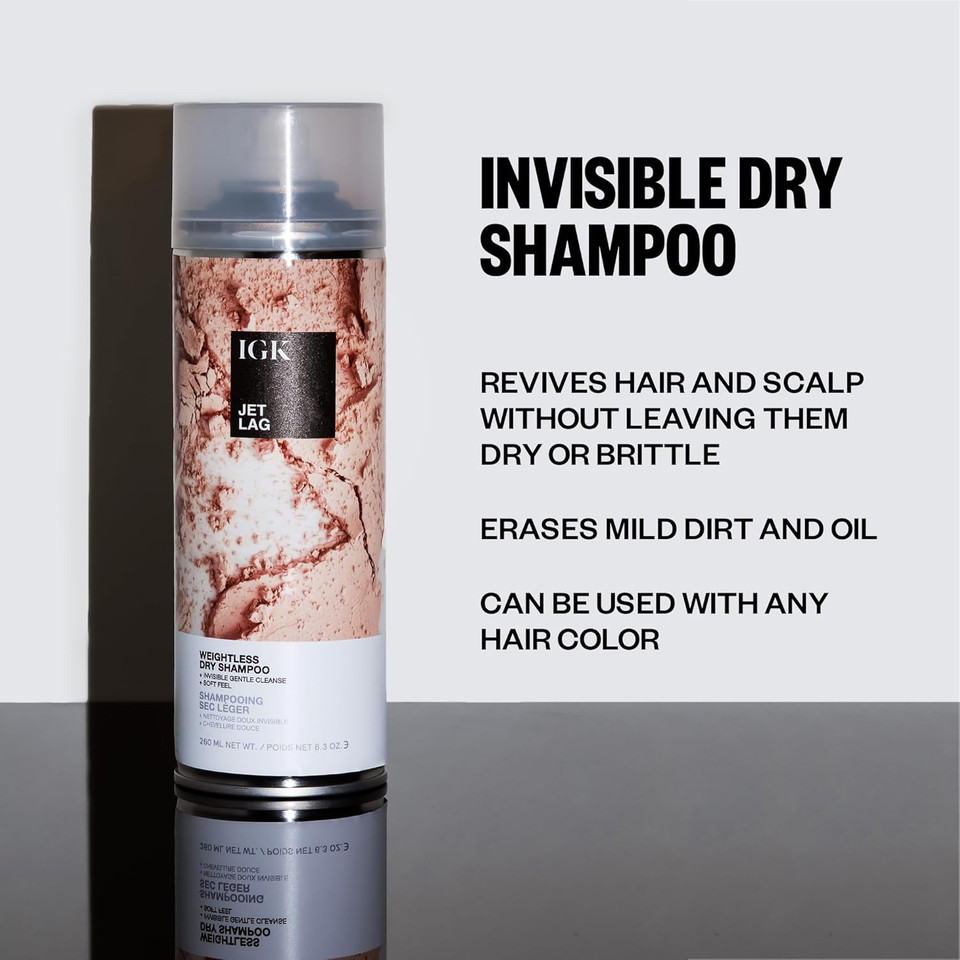 Igk Jet Lag Invisible Dry Shampoo | Weightless + Refresh Style | Vegan + Cruelty Free |