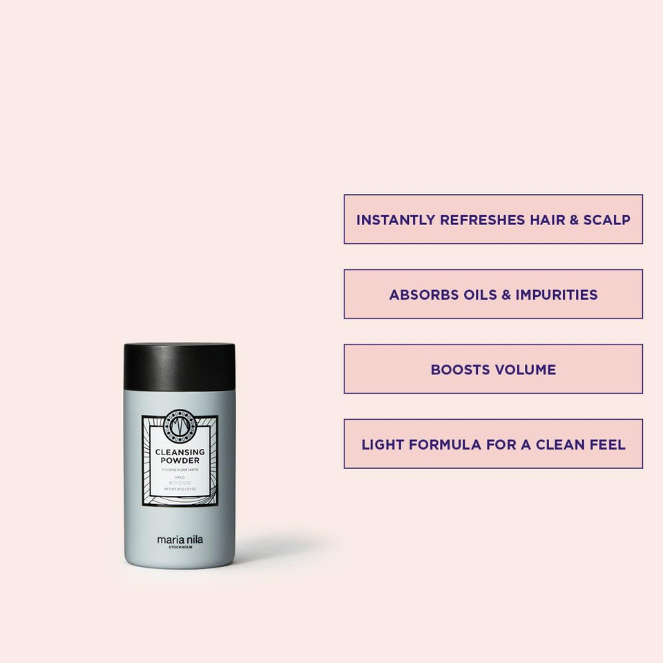Maria Nila Cleansing Powder, Refreshes Hair & Scalp, Absorbs Fats, Oils & Product Residue, 100% Vegan & Sulfate/Paraben Free