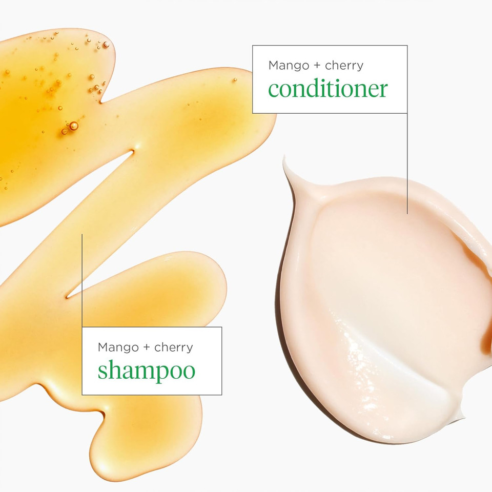 Briogeo Superfoods Mango + Cherry Balancing Shampoo And Conditioner Set, Replenish Dull, Dry Hair And Supports Healthy Hair And Scalp, Vegan, Phalate & Paraben-Free, 25 Oz