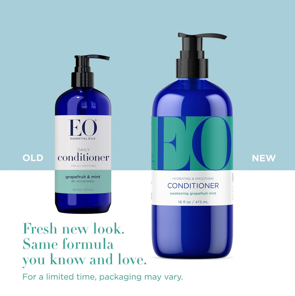 Eo Shampoo And Conditioner Combo Pack, 16 Ounce Bottles (1 Of Each), Grapefruit And Mint, Organic Plant Based, Hydrating & Smoothing For All Hair Types