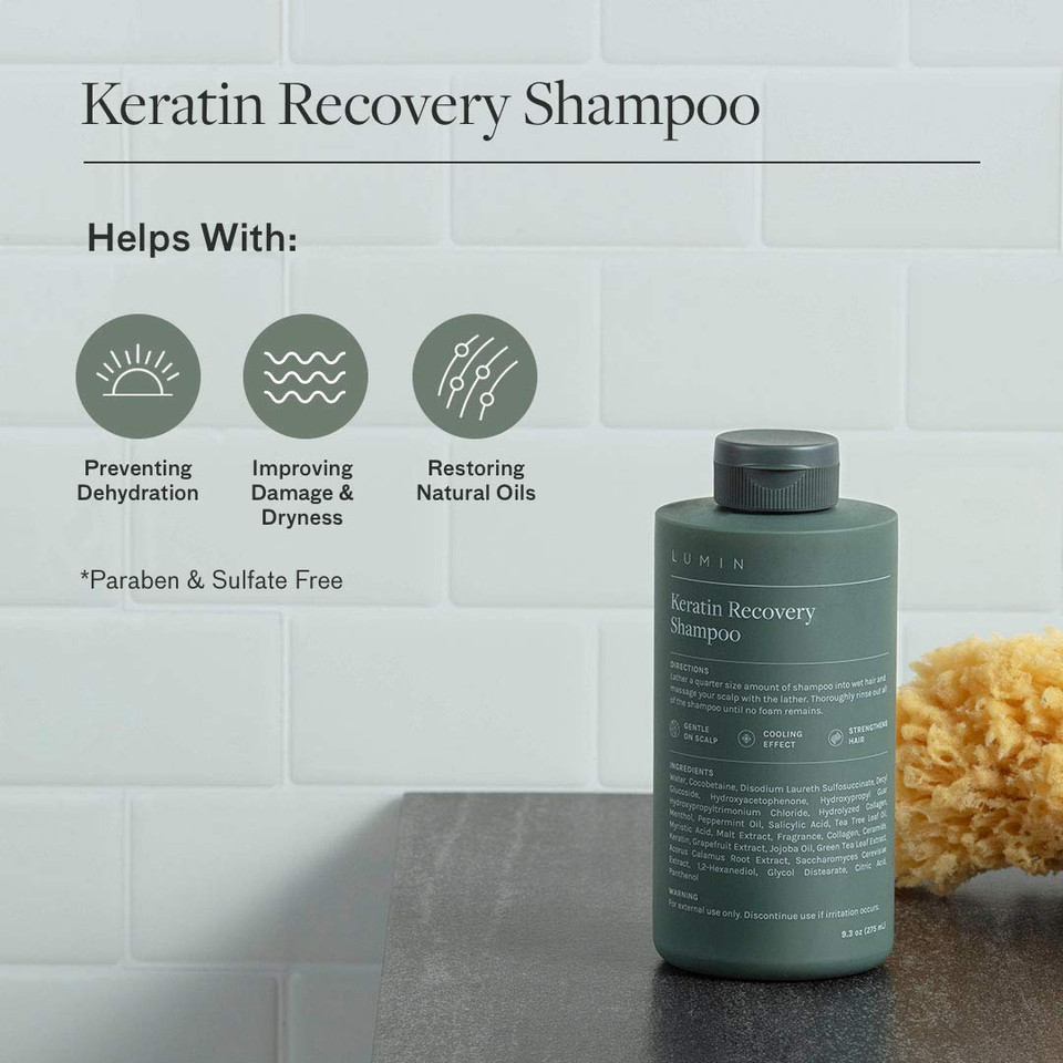 Lumin - Scalp Recovery Set For Men - Recovery Shampoo, Keratin Conditioner, Scalp Treatment - Boost Growth, Repair And Improve Hair Health - Contains Tea Tree And Keratin