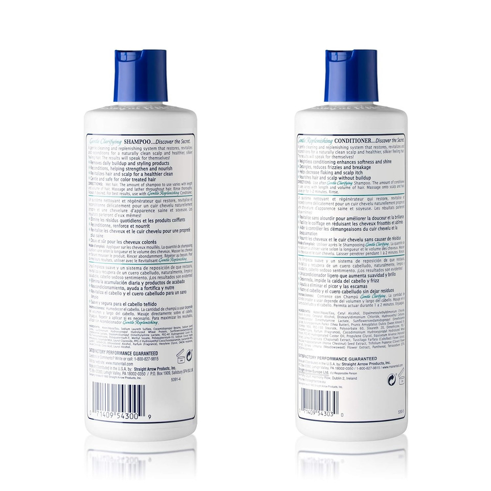 Mane 'N Tail Gentle Clarifying Shampoo + Gentle Replenishing Conditioner 12 Ounce Each