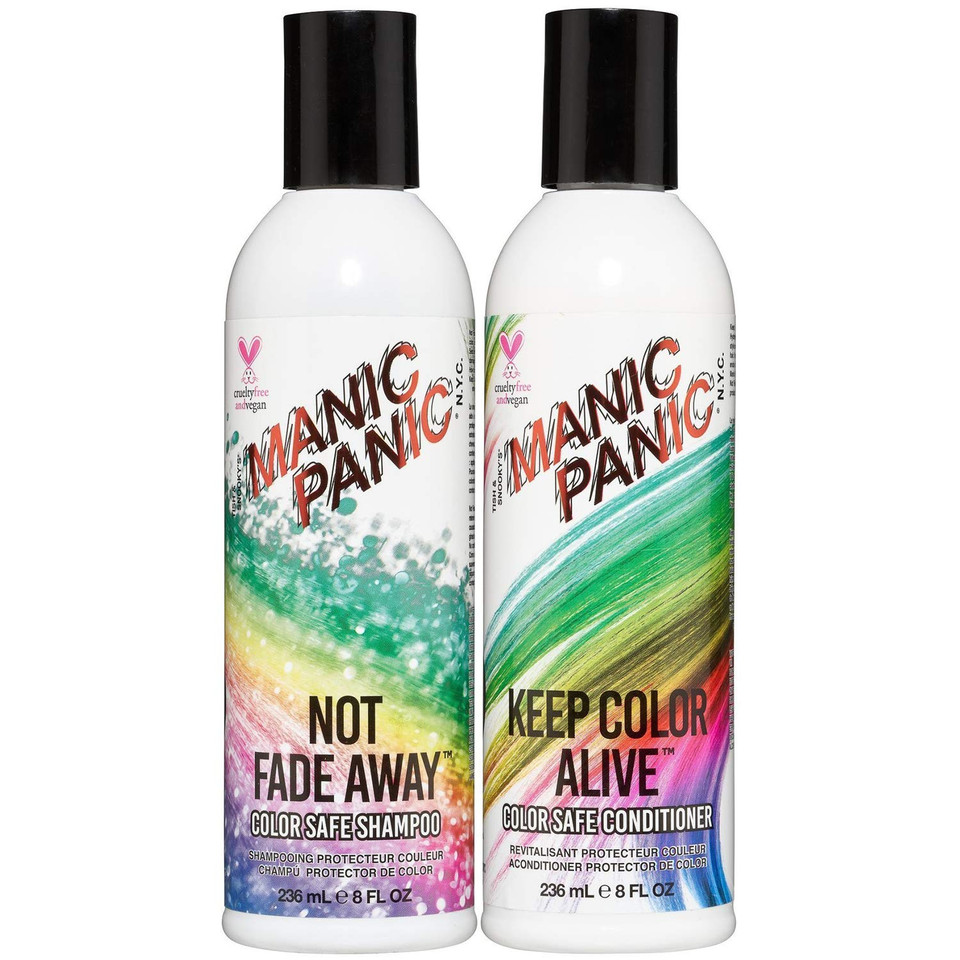 Manic Panic Shampoo & Conditioner For Color Treated Hair Set - Extend Color - Sulfate & Paraben Free - Vegan & Cruelty Free Moisturize & Volumize - Repair Damaged Hair & Prevent Tangling (8Oz Bottles)