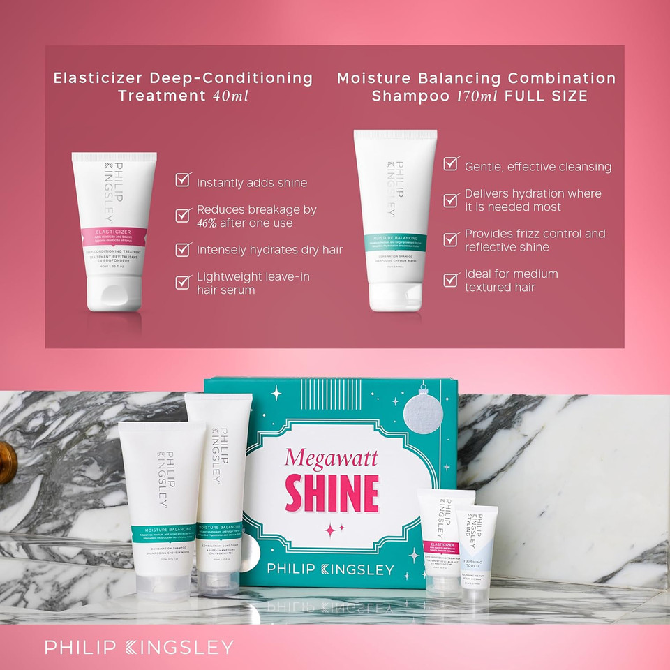 Philip Kingsley Retro Christmas Collection Super Strength Stocking Filler - Includes Elasticizer Deep-Conditioning Hair Mask Treatment And Elasti-Styler 5-In-1 Pre-Styling Serum