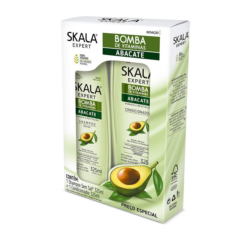 Skala - Linha Expert - Kit Abacate Shampoo E Condicionador (2 X 325 Ml) - (Expert Collection - Set Avocado Shampoo E Conditioner (2 X 11 Fl Oz))