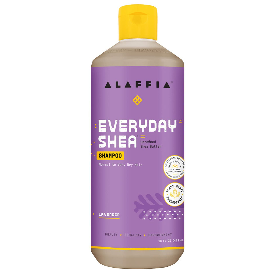Alaffia Shampoo, Normal To Very Dry Hair, With Shea Butter And Coconut Oil, Lavender 16 Fl Oz