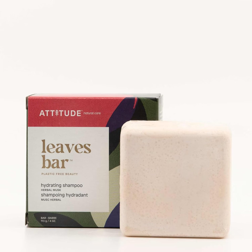 Attitude Hair Shampoo Bar, Ewg Verified And Plastic-Free Beauty Care, Vegan And Cruelty-Free, Hydrating, Herbal Musk, 4 Oz