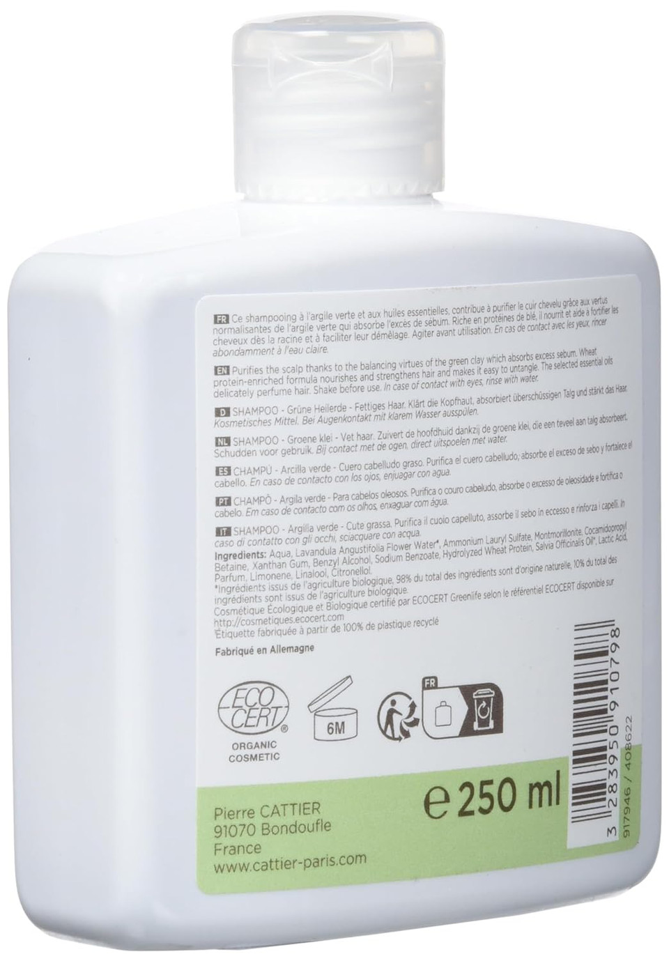 Cattier Oily Scalp Green Clay Shampoo 250Ml