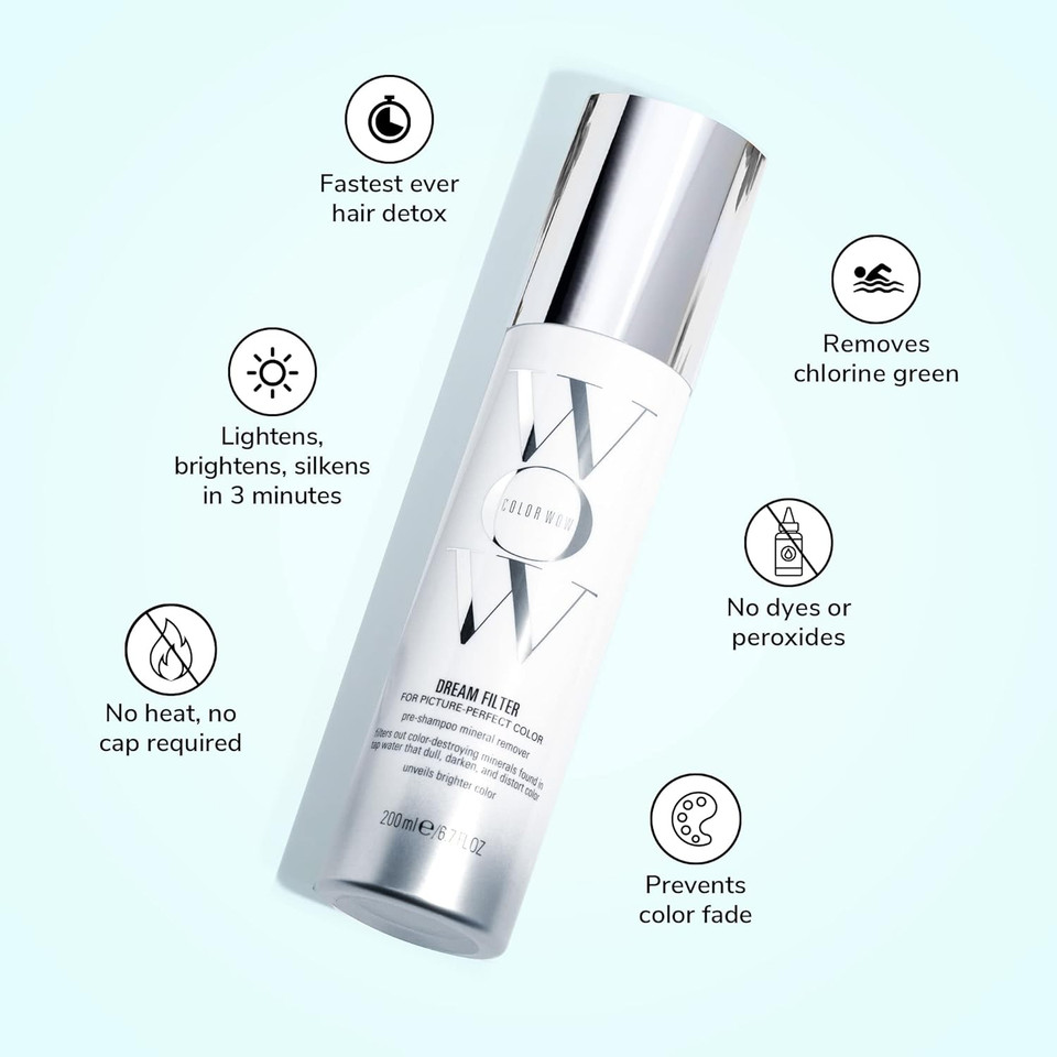 Color Wow Dream Filter Pre Shampoo Mineral Remover - Get Lighter, Brighter, Shinier Color In 3 Minutes