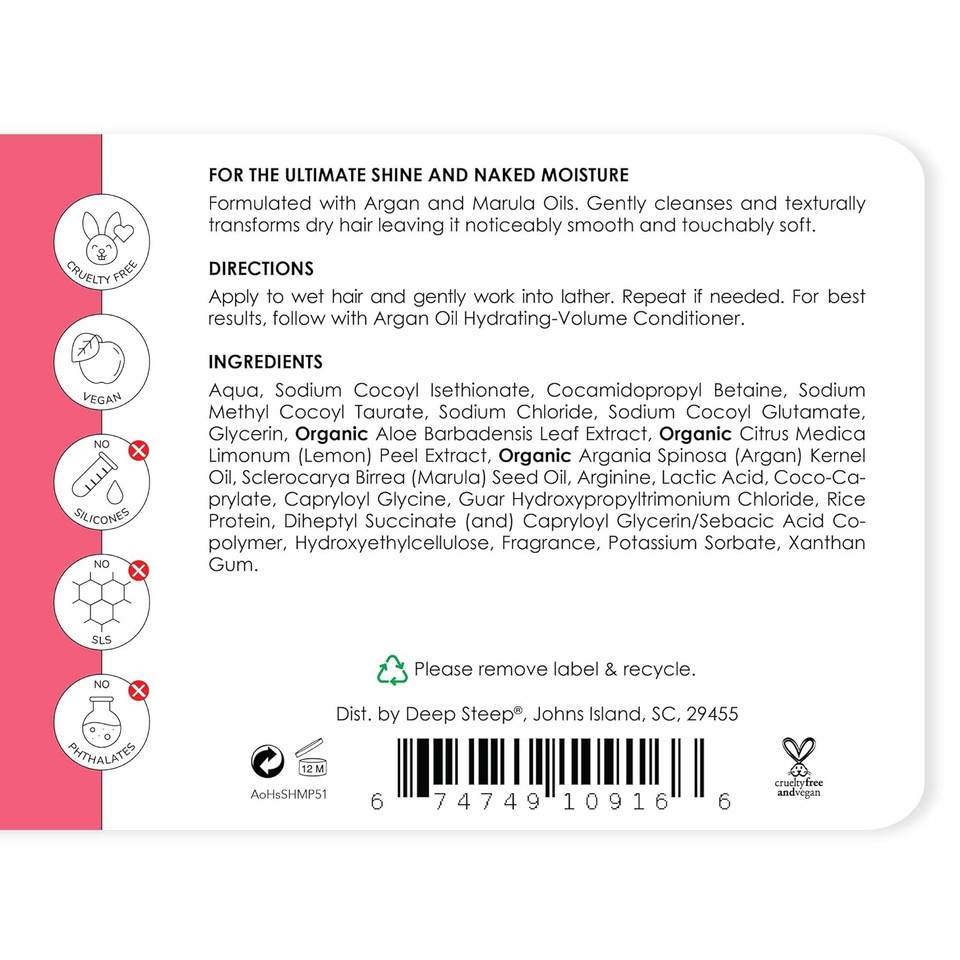 Deep Steep Hydrating Volume Argan Oil Shampoo, 17 Oz