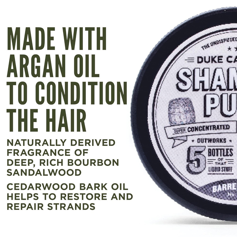 Duke Cannon Supply Co. Shampoo Puck For Men Barrel Char No. 004 Multi-Pack - Eco Friendly, Plastic Free, Solid Shampoo, Super Concentrated, Long-Lasting, Tsa Approved, Sulfate-Free, 4.5 Oz (3 Pack)