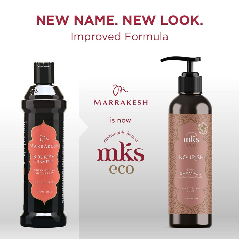 Earthly Body Mks Eco Nourish Shampoo - Cleanses, Strengthens & Repairs - Ideal For Fine Hair, Safe For Color Treated Hair - Moroccan Argan Oil, Hemp Seed Oil - Vegan, Cruelty Free10 Ounce