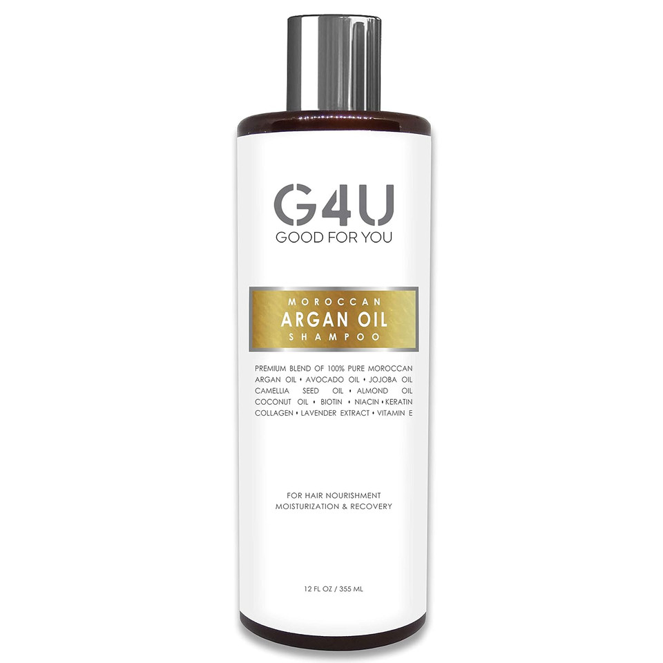 G4U Sulfate Free Shampoo With Argan Oil For Women And Men, All Hair Types, Dry, Damaged, Frizzy And Color Treated Hair. Natural Volumizing Moisturizing. For Home, Salons And Spas.12 Fl Oz