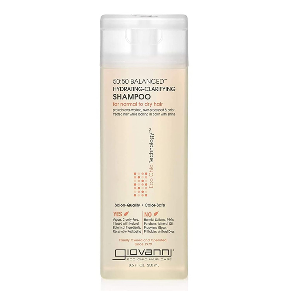 Giovanni Eco Chic 50:50 Balanced Hydrating Clarifying Shampoo - Leaves Hair Ph Balanced For Over-Processed Hair, Provides Moisture & Protection, Salon Quality, No Parabens, Color Safe - 8.5 Oz8.5 Fl Oz (Pack Of 1)