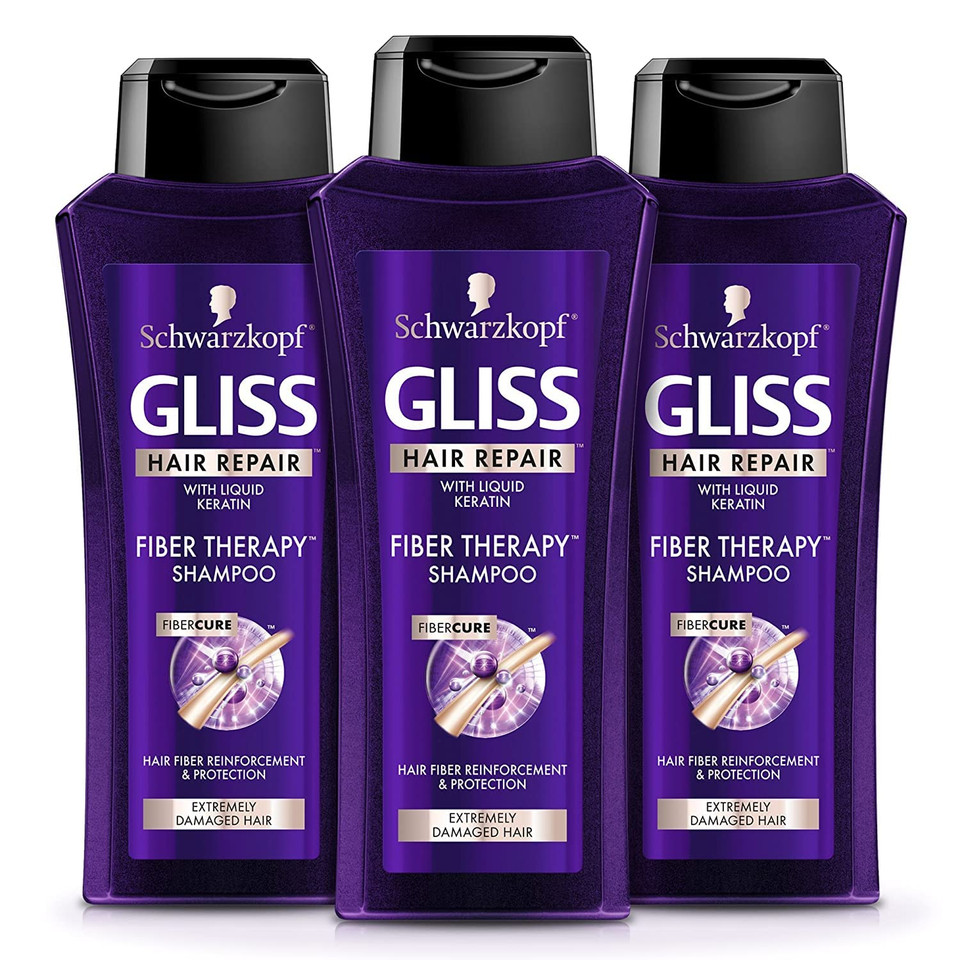 Gliss Shampoo Fiber Therapy 13.6 Ounce (402Ml) (3 Pack)