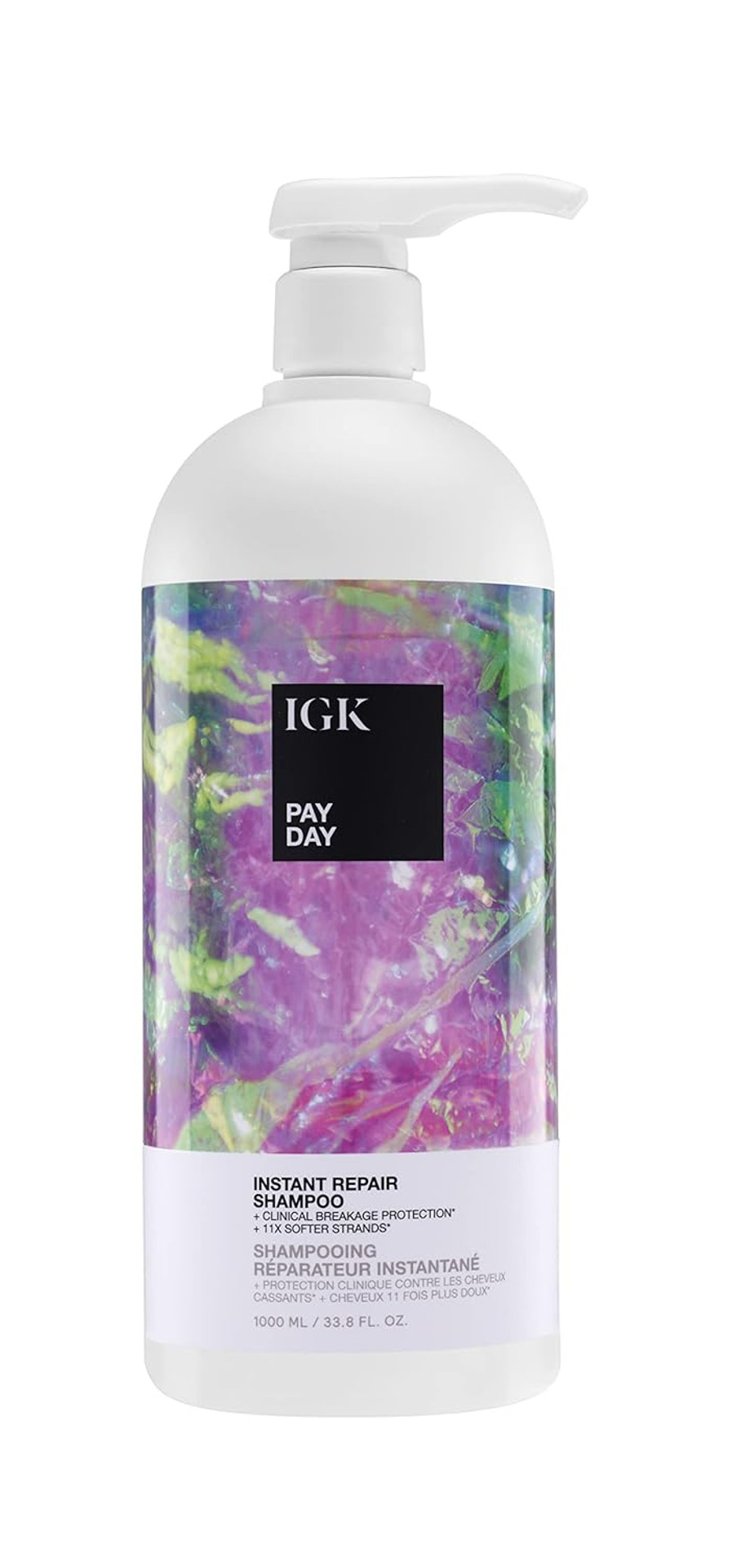 IGK PAY DAY Instant Repair Shampoo | Bond-Building + Damage Repair | Vegan + Cruelty Free |