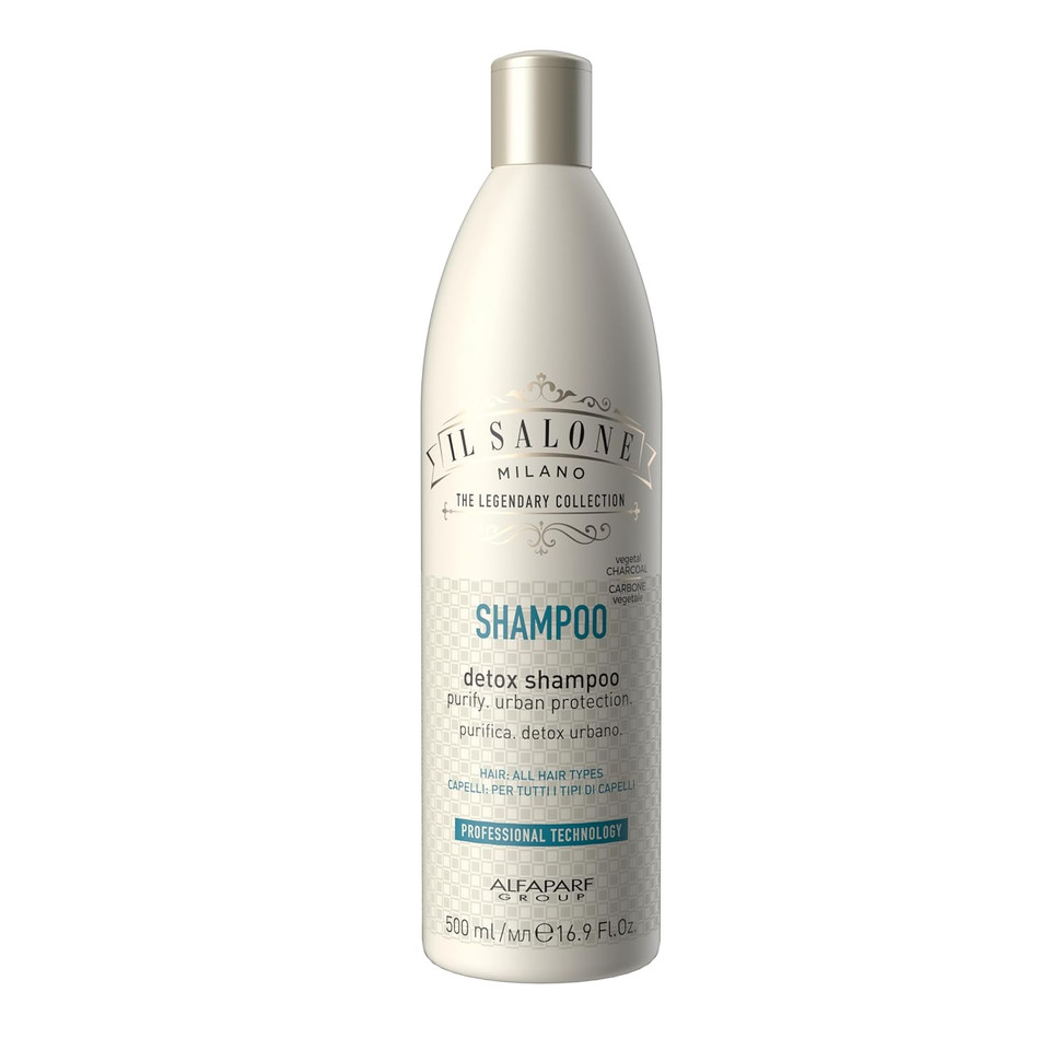 Il Salone Milano Detox Shampoo For All Hair Types - Clarifying Shampoo With Charcoal Powder - Scalp Cleanser To Detox - Restores Broken Bonds & Adds Softness - Professional Haircare (16.9 Oz / 500 Ml)16.91 Fl Oz (Pack Of 1)