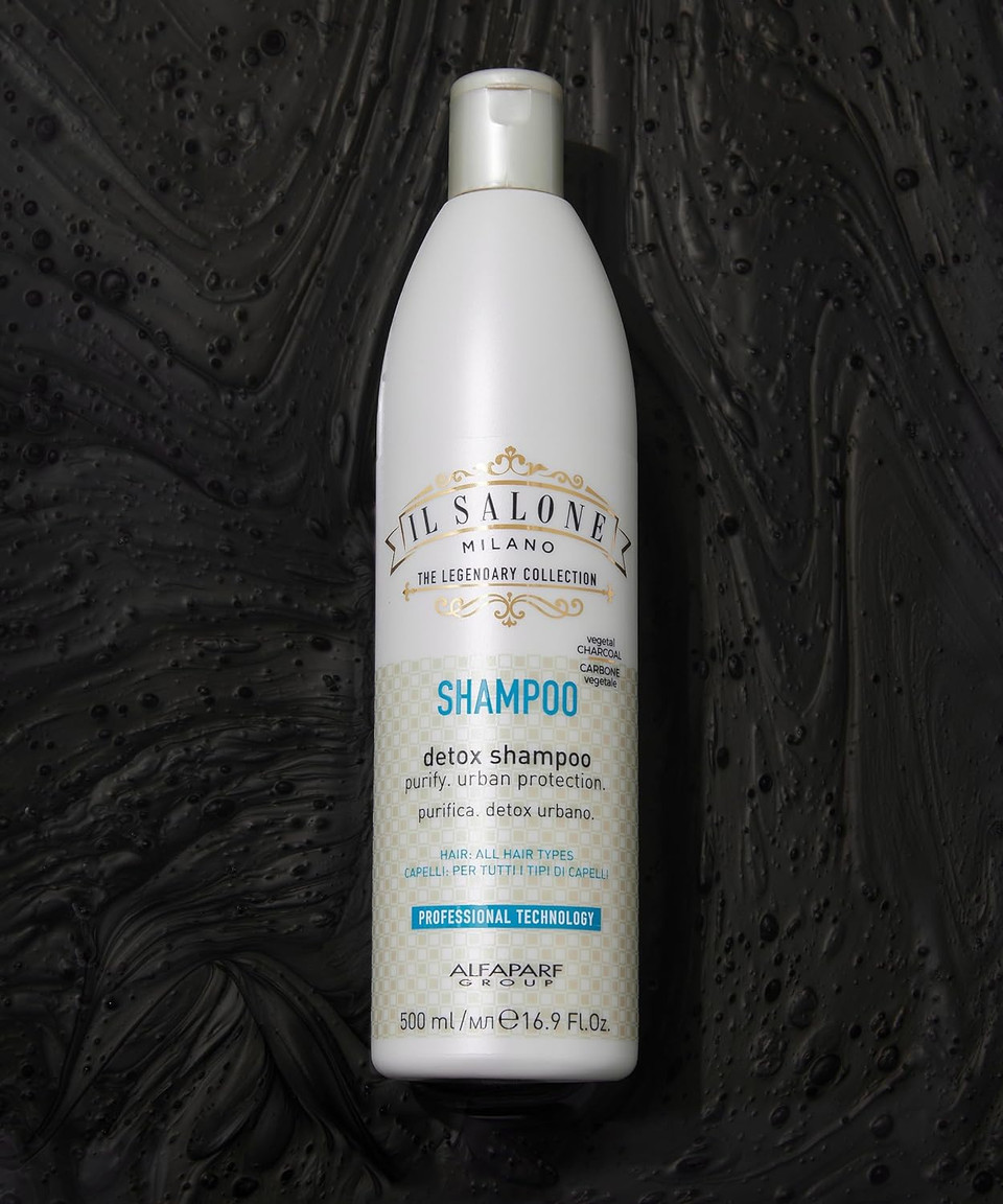 Il Salone Milano Detox Shampoo For All Hair Types - Clarifying Shampoo With Charcoal Powder - Scalp Cleanser To Detox - Restores Broken Bonds & Adds Softness - Professional Haircare (16.9 Oz / 500 Ml)16.91 Fl Oz (Pack Of 1)