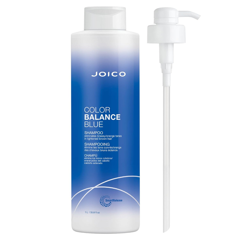Joico Color Balance Blue Shampoo | For Lightened Brown Hair | Eliminate Brassy Orange Tones | Boost Color Vibrancy & Shine | Protect Against Harmful Uv Radiation | With Rosehip Oil & Green Tea Extract
