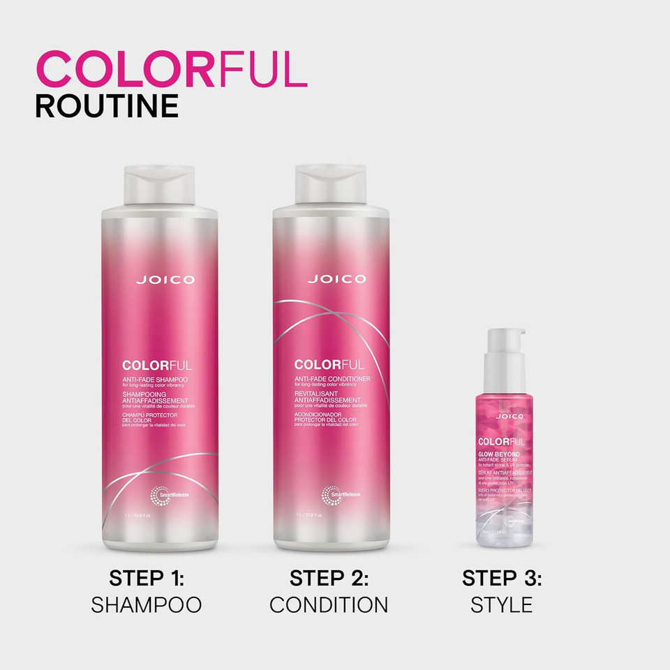 Joico Colorful Anti-Fade Shampoo | For Color-Treated Hair | Preserve Hair Color & Vibrancy Long-Term | Boost Shine & Reduce Breakage | Sulfate Free | With Camellia Oil & Pomegranate Extract