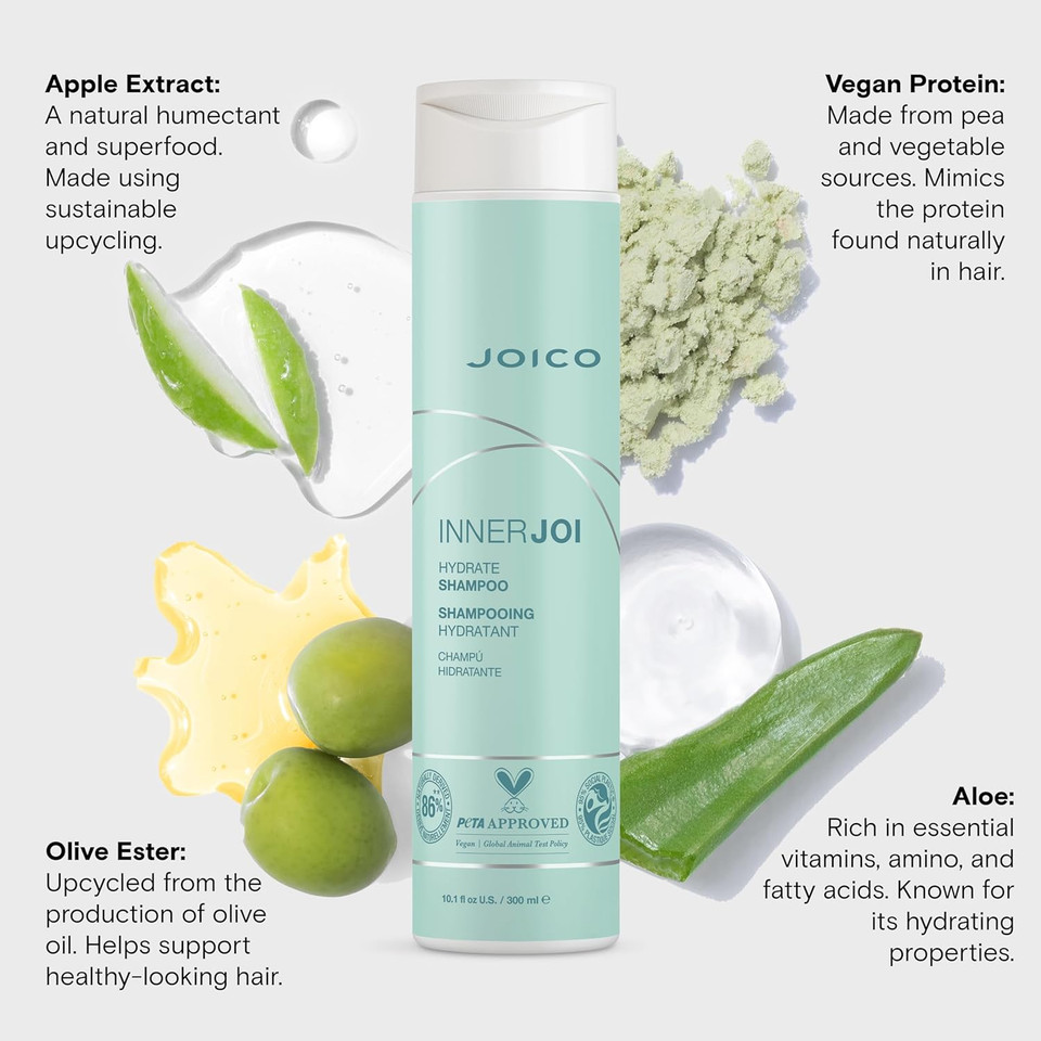 Joico Innerjoi Hydrate Shampoo | For Dry Hair & Scalp | Sulfate & Paraben Free | Naturally-Derived Vegan Formula Joico Innerjoi Hydrate Shampoo | For Dry Hair & Scalp | Sulfate & Paraben Free | Naturally-Derived Vegan Formula