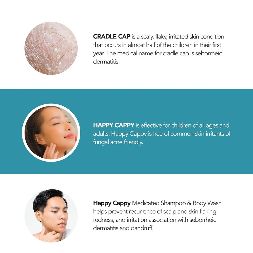 Happy Cappy Medicated Shampoo For Children, Treats Dandruff & Seborrheic Dermatitis, Clinically Tested, No Fragrance, Stops Flakes & Redness On Sensitive Scalps And Skin, 8 Fl Oz (Pack Of 4)8.00 Fl Oz (Pack Of 4)