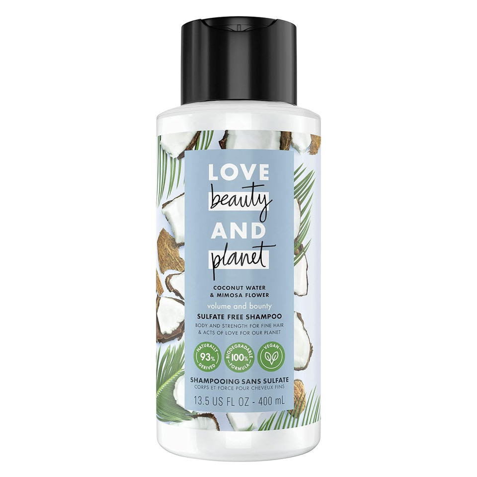 Love Beauty And Planet Coconut Water & Mimosa Flower Volume & Bounty Shampoo 13.5 Oz
