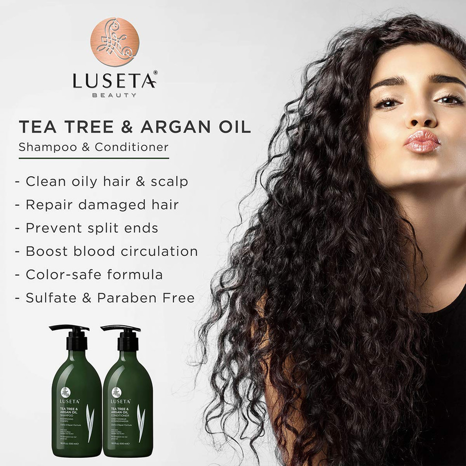 Luseta Tea Tree Oil Conditioner - Natural Anti Dandruff Treatment For Dry And Damaged Hair, Sulfate Free & Safe For Color Treated Hair 16.9Oz16.9 Fl Oz (Pack Of 1)