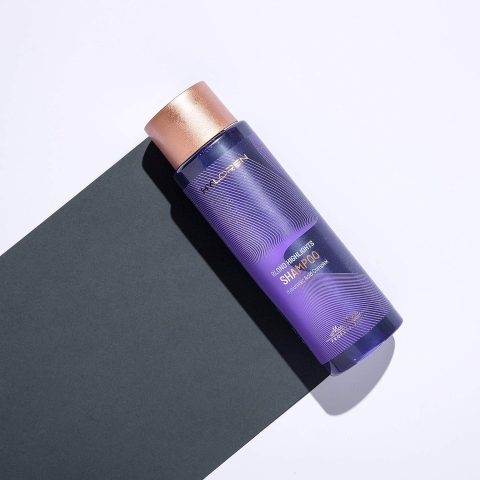 Mon Platin Hy Loren Blonde Highlights Hair Shampoo With Hyaluronic Acid - Premium Blonde Shampoo To Neutralize Yellow And Orangey Tones - Restores Hair Color