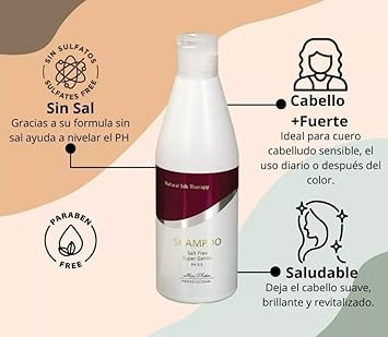 Mon Platin Natural Silk Therapy Shampoo - 400 Ml Super Gentle Shampoo For Straightened Hair - Sulfate And Salt Free Shampoo For Keratin Treated Hair - Maximum Nourishment, Protection, And Revitalizing