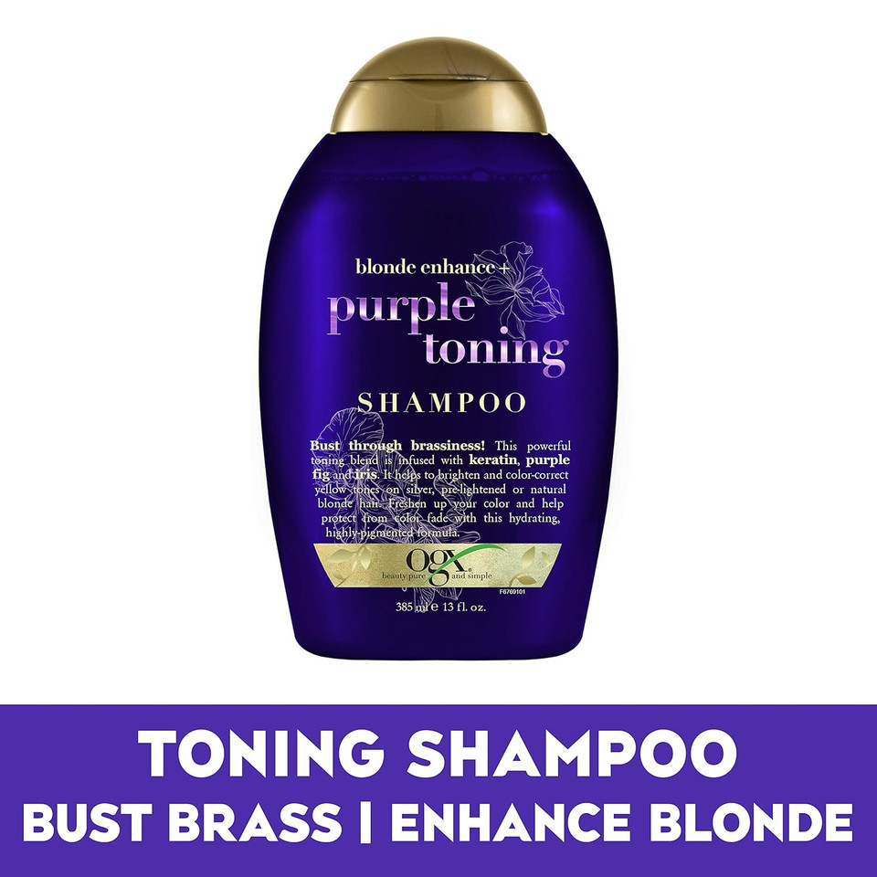 Ogx Impecca-Blonde Purple Toning Shampoo, 13 Fl Oz