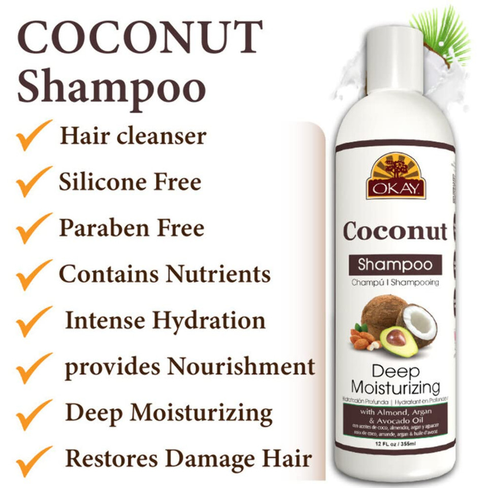 Okay Coconut Oil Deep Moisturizing Shampoo 12Oz / 355Ml