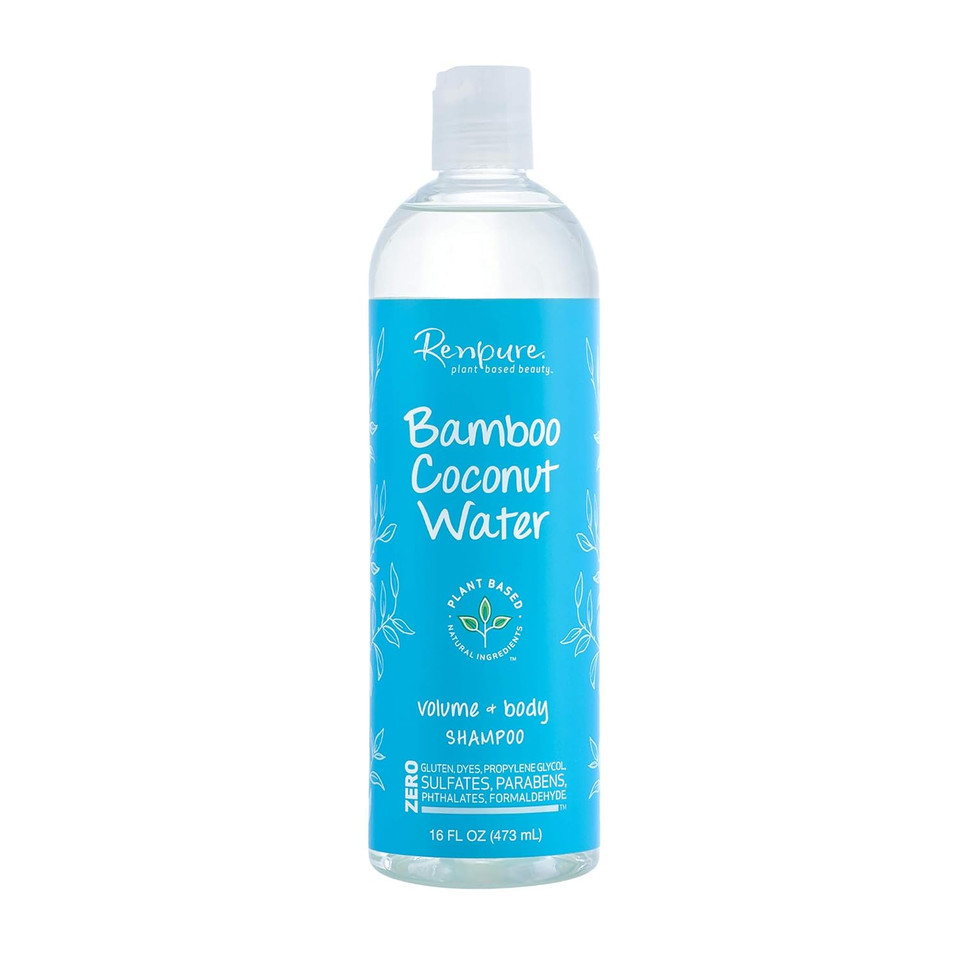Renpure Plant-Based Beauty Bamboo Coconut Water Volume + Body Shampoo, 16 Fluid Oz