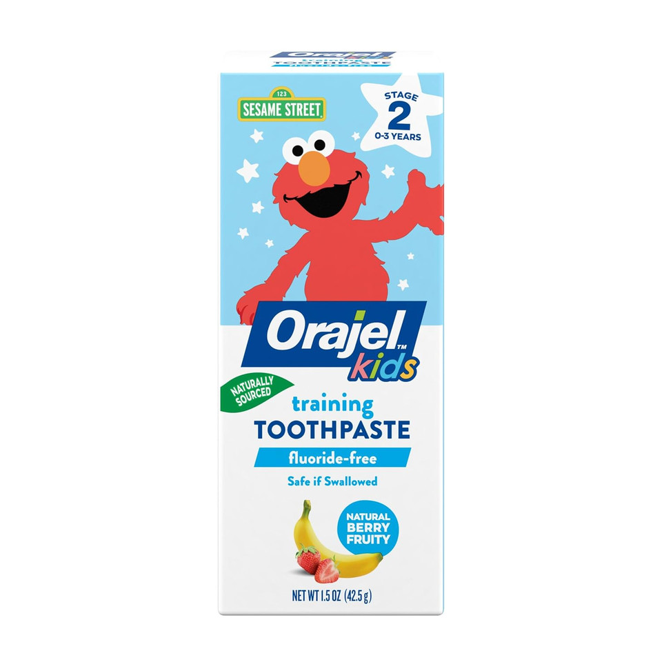 Orajel Kids Elmo Training Toothpaste Fluoride-Free; #1 Pediatrician Recommended Fluoride-Free Toothpaste*, 1.5Oz Tube Orajel Kids Elmo Training Toothpaste Fluoride-Free; #1 Pediatrician Recommended Fluoride-Free Toothpaste*, 1.5Oz Tube