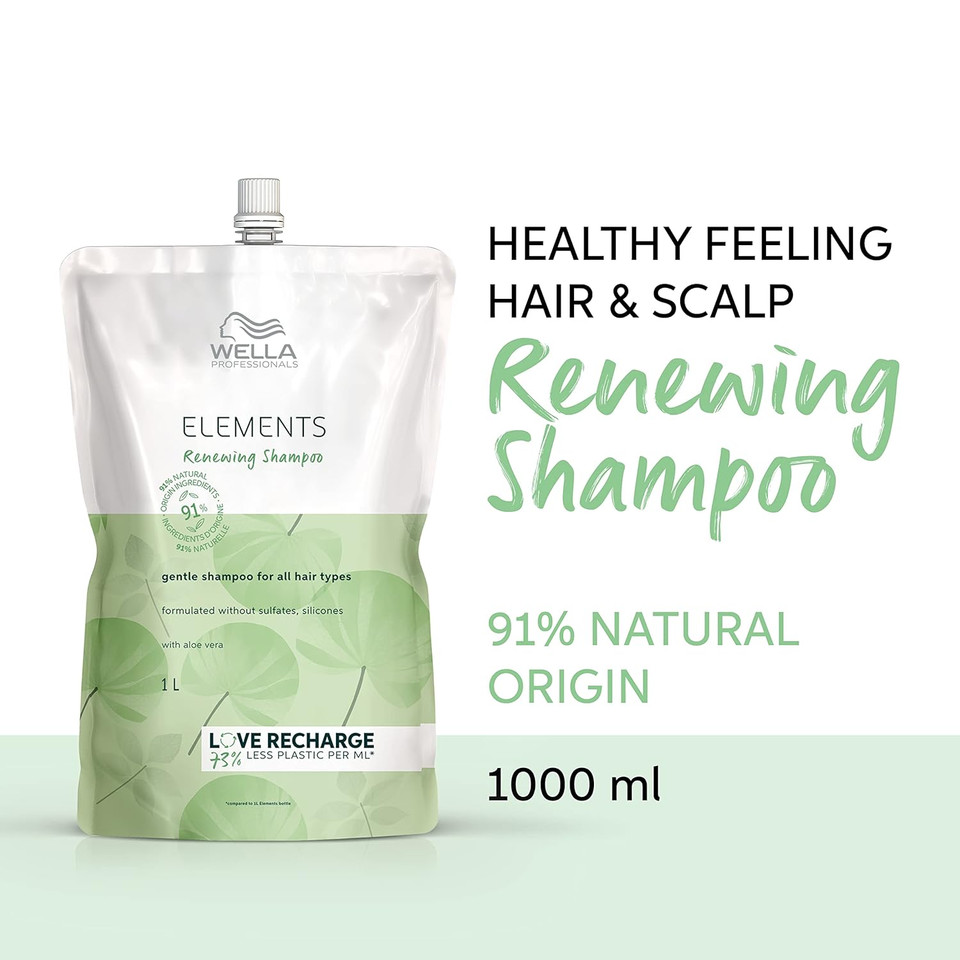 Wella Professionals Elements Renewing Shampoo, Formulated With Natural Ingredients, Sulfate And Silicone Free Shampoo, For All Hair Types