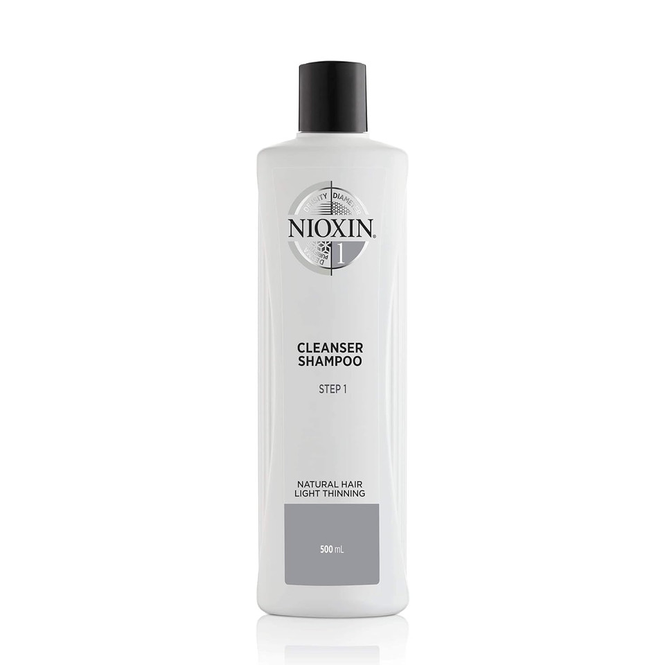 Nioxin System 1, Cleansing Shampoo With Peppermint Oil, Treats Sensitive Scalp & Provides Moisture, For Natural Hair With Light Thinning, Various Sizes