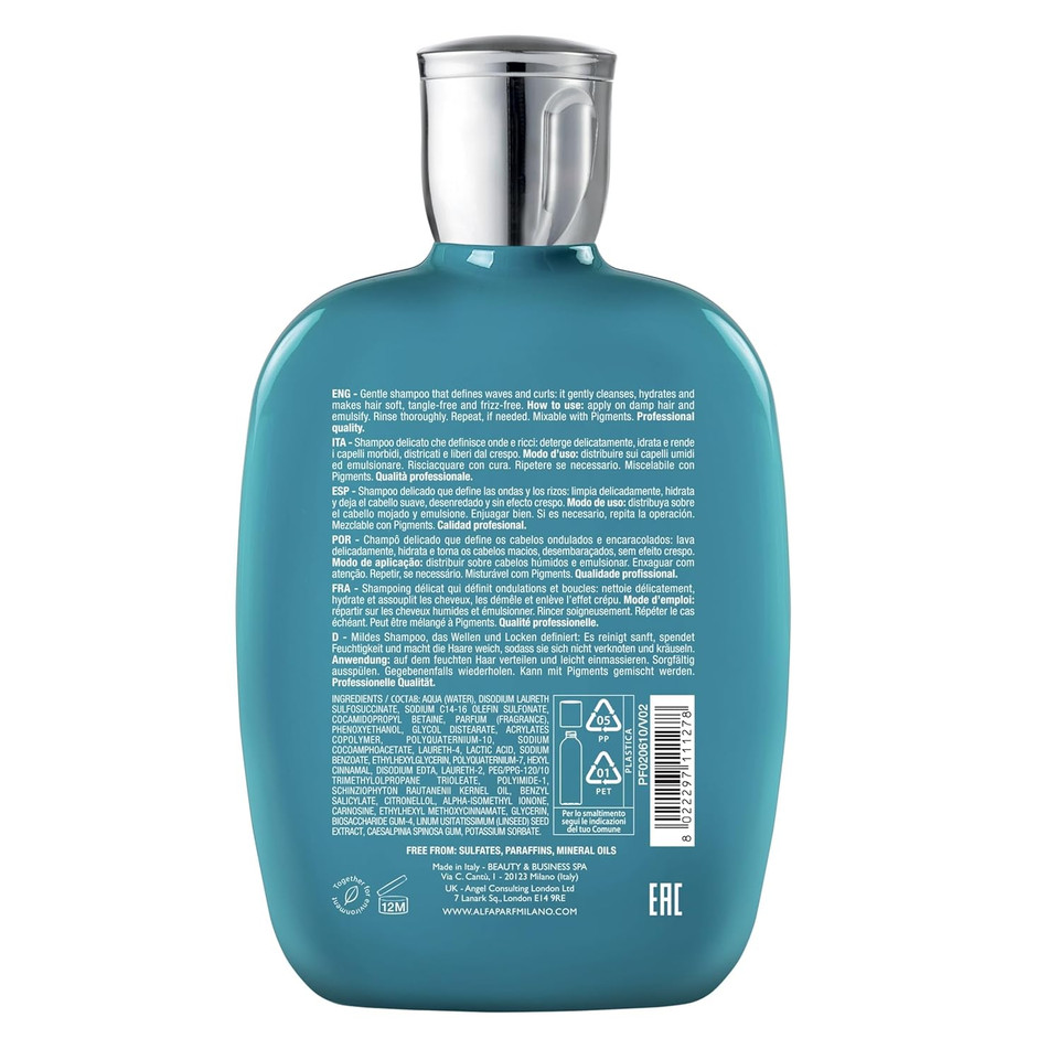 Alfaparf Milano Semi Di Lino Curls Enhancing Sulfate Free Shampoo For Wavy And Curly Hair - Hydrates And Nourishes - Reduces Frizz - Protects Against Humidity - Vegan-Friendly Formula