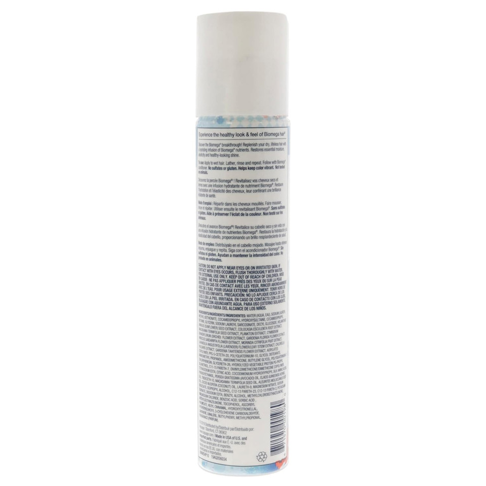 Biomega Moisture Shampoo, Creates Fuller Volume, Hydrating Formula Cleanses Hair While Infusing It With Omega-Rich Moisturizers And Keratin Amino Acids