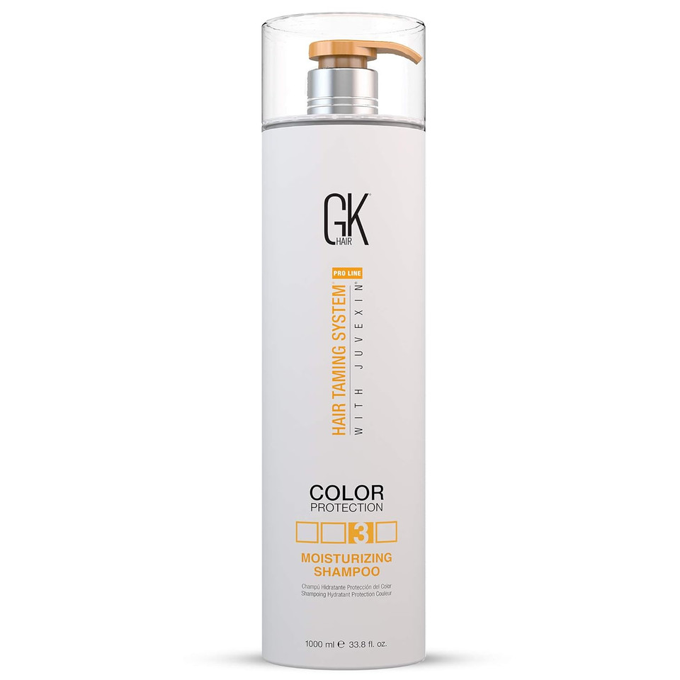 GK HAIR Global Keratin Moisturizing Shampoo (33.8 Fl Oz/1000ml) for Hydrating Color Protection Dry Damage Curly Frizzy Thinning Color Treated Hair Repair Organic Paraben Sulfate Free All Hair Types