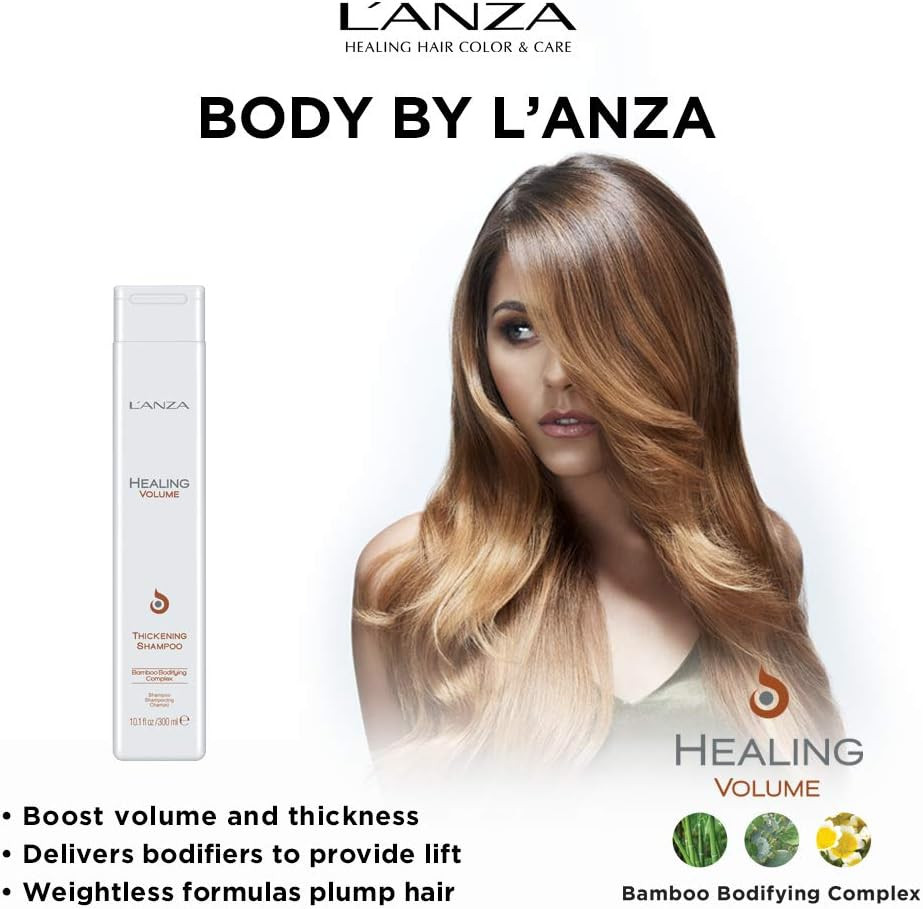 L'Anza Healing Volume Thickening Shampoo, Boosts Shine, Volume, And Thickness For Fine And Flat Hair, Rich With Bamboo Bodifying Complex And Keratin (10.1 Fl Oz)10.10 Fl Oz (Pack Of 1)
