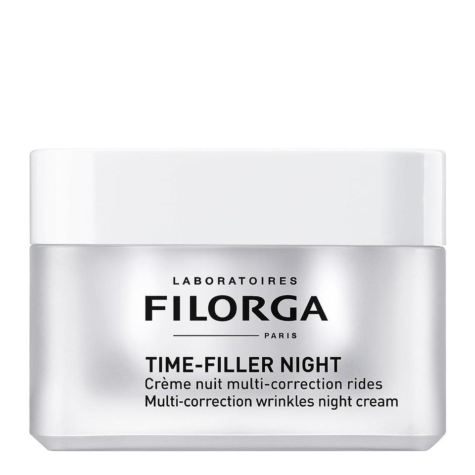 Filorga Time-Filler Night Wrinkle Correction Face Cream, Anti Aging Skin Treatment Made With Hyaluronic Acid And Peptides To Visibly Reduce Fine Lines, Dehydration, And Deep Set Wrinkles, 1.69 Fl.Oz