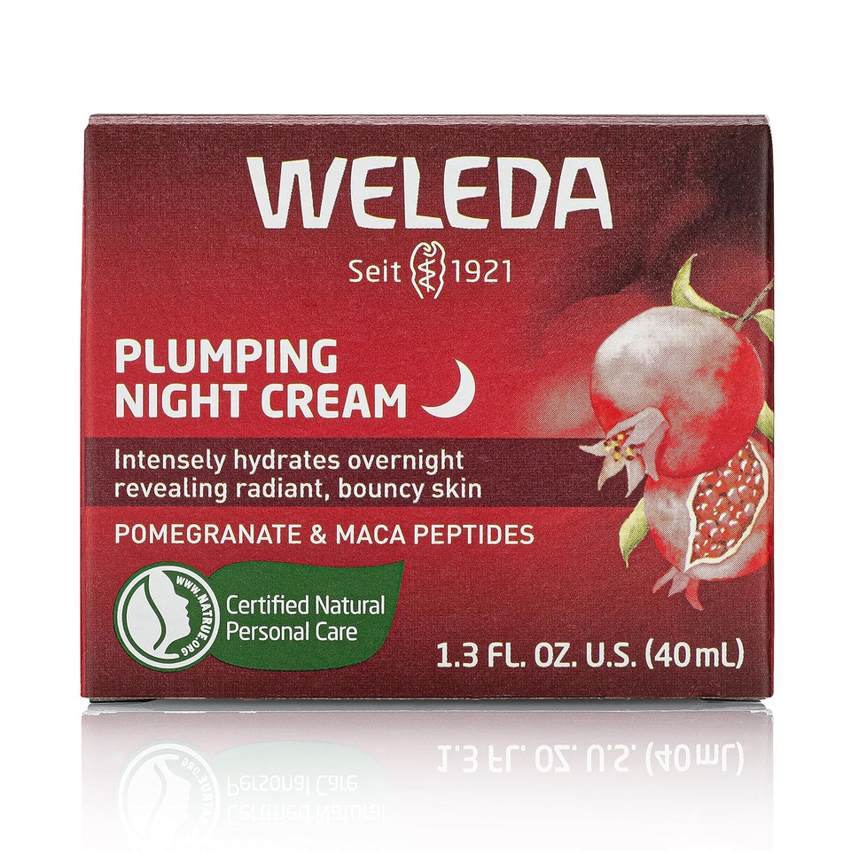 Weleda Face Care Plumping Night Cream, Plant Rich Moisturizer With Pomegranate And Maca Root Peptides