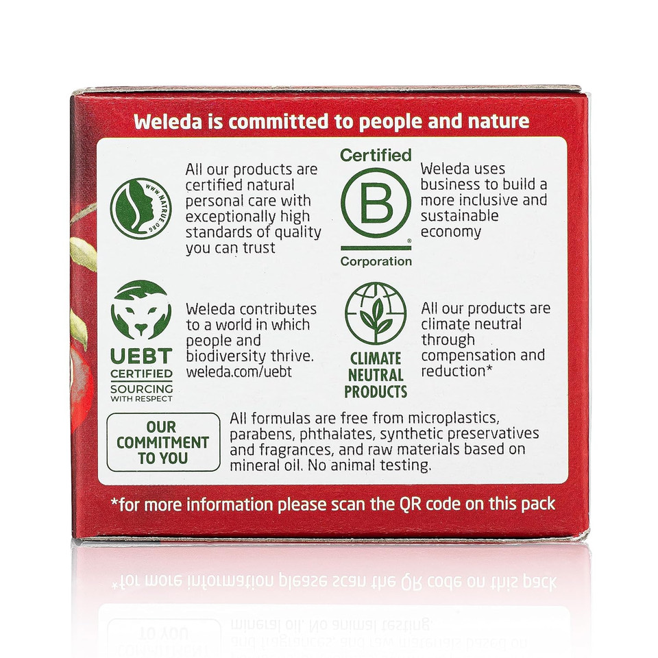 Weleda Face Care Plumping Night Cream, Plant Rich Moisturizer With Pomegranate And Maca Root Peptides