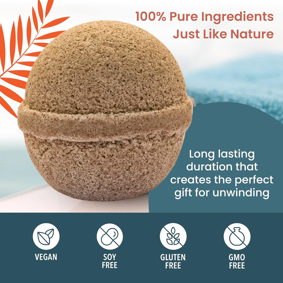 Saavy Naturals Bath Bombs, Relaxing Tahitian Vanillia Scent, Gentle Moisturizig Formula, Foaming Fizz Bubbles, Gift For Women And Kids, 6 Oz Each, 2 Pack