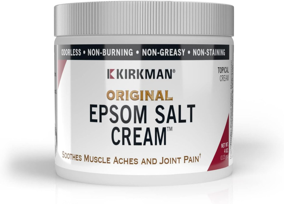 Kirkman  Epsom Salt Cream  4Oz Cream  Gluten Free  Casein Free