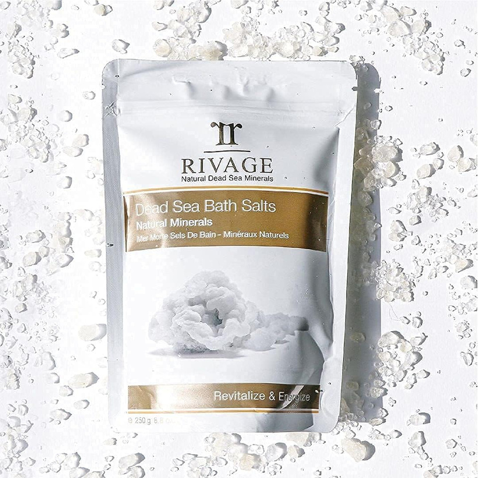 Rivage Natural Dead Sea Minerals Bath Salt (Natural) 250G Natural Minerals Revitalize And Energize Vegan Friendly, No Animal Testing, No Harsh Chemicals