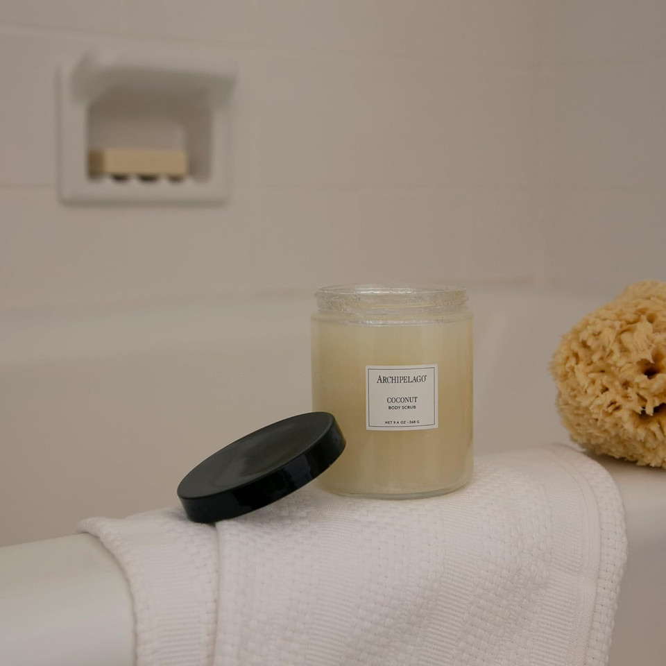 Archipelago Botanicals Coconut Body Scrub | Malayan Coconut With Citrus Hints | Exfoliate And Rejuvenate (9.4 Oz)